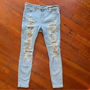 Hollister Light Blue Distressed Skinny Jeans